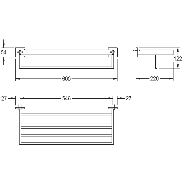 Picture of CUBX012HP DOUBLE TOWEL RACK
