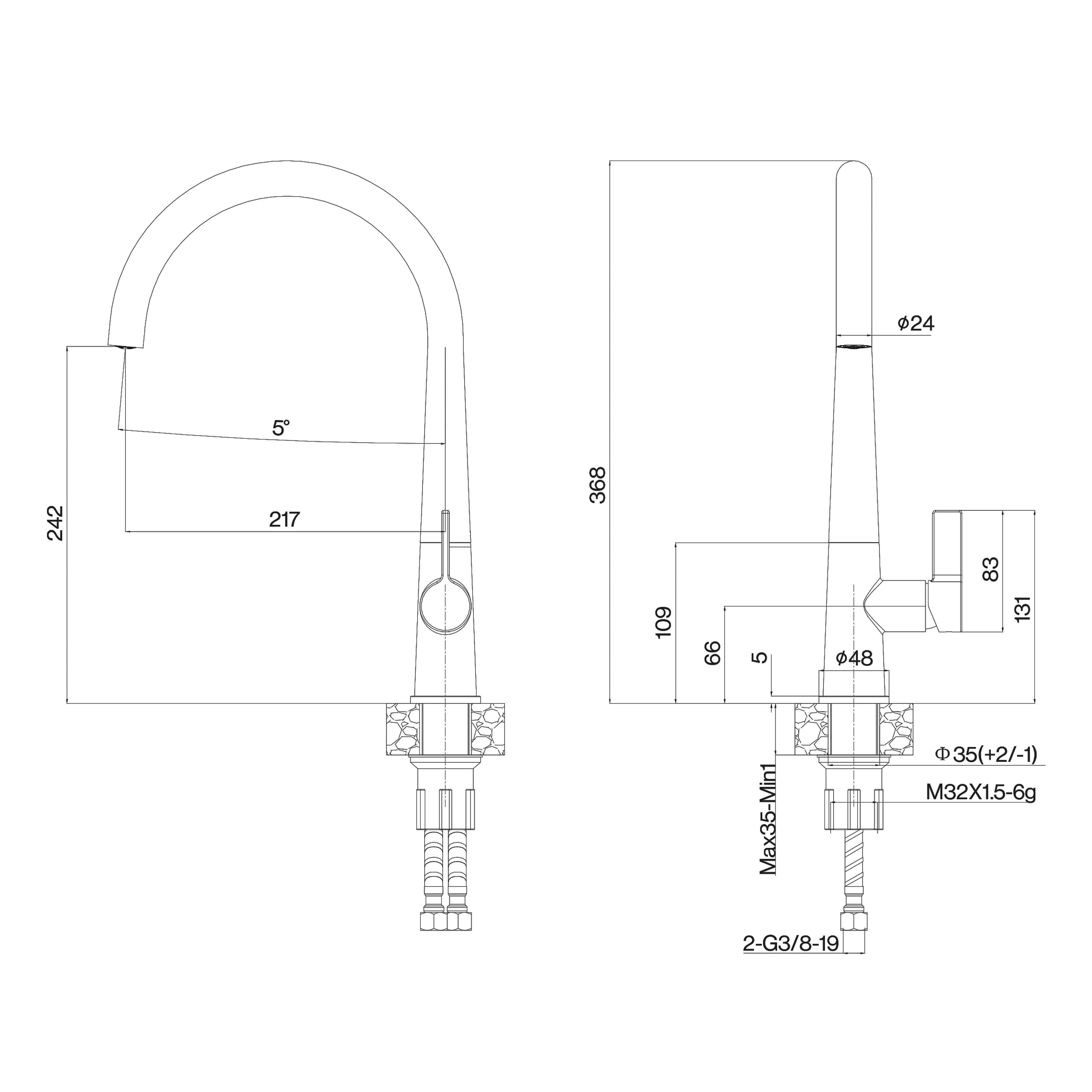 Picture of Flowline Swivel  Matt Black